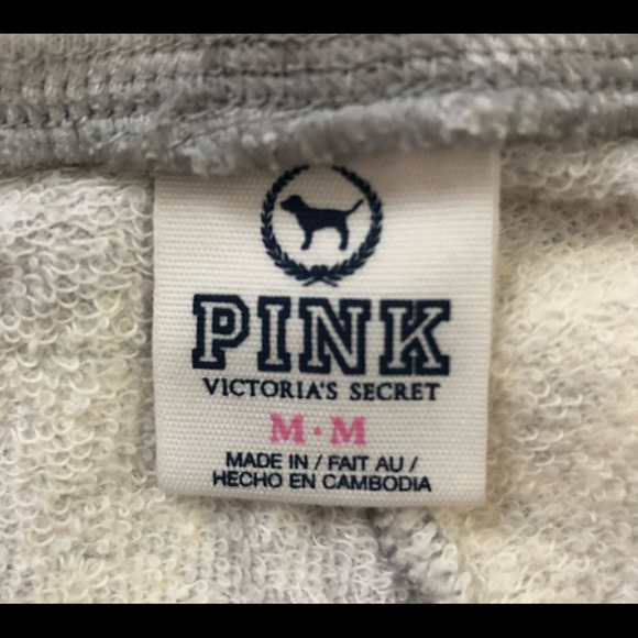 PINK Victoria’s Secret cotton sweat-shorts light grey size M - Picture 3 of 3